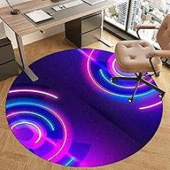 Drum Rug Round Desk Chair Pad, Anti-Silp Floor Protection Mat Office Chair Carpet Pad, Scratch-Resistant, Large Non-Slip Chair Mat for Parquet Laminate Carpets Office-K||110CM