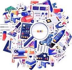 35pcs Electronics Technology Tools Teacher Reward Stickers DIY Stickers Tool for Laptop Motorcycle Luggage Phone Guitar DIY Bicycle Skateboard Laptop Luggage Decor