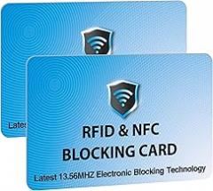 SaiTech IT 2 Pack RFID Blocking Cards Protect Your Entire Wallet, Purse, and Cards from NFC Contactless Theft Wallet for Men & Women - Sky Blue