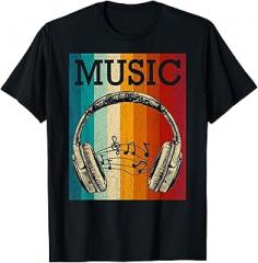 Techno Rave Electronic Music Festival EDM Raver Electronic Music Lover DJ Gift Vintage Retro Headphones T-Shirt