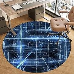 Drum Rug Floor Mat for Office Chair, Non-Slip Round Gaming Chair Mat, Floor Protection Mat Protects Parquet Chair Wheels-B||80CM