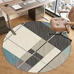 Drum Rug Round Protective Mat, Gaming Chair Mat, Non-Slip Mat Under Office Chair, Office Chair Mat for Carpet and Hardwood Floors, Professional Mat-H||80CM