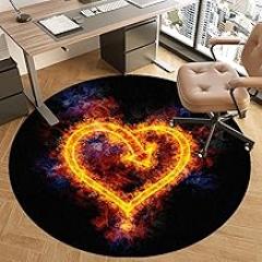 Drum Rug Office Chair Mat for Hard Floor, Round Chair Mat, Non-Slip Gaming Chair Mat, Desk Under Chair Mat for Office Chair Office and Bedroom-H||80CM