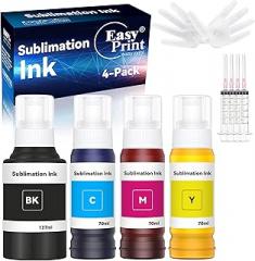 EASYPRINT Sublimation Ink Refilled Bottles Compatible for ET2400 ET2720 ET2760 ET2750 ET4800 ET-2800 ET-2803 ET-2850 Heat Press Transfer on Mugs T-Shirts Anti-UV ICC-Free
