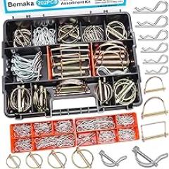 192Pcs 1/8 Inch Toggle Bolts, Butterfly Anchors Heavy Duty Drywall Anchors and Screws Kit for Hollow Wall, Ceiling (48 Sets) + 202Pcs Hitch Pins Clip Pins Assortment Kit