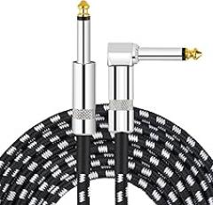 Guitar Cable, Instrument Cable, Bass Cable, Guitar Cord 10FT, 6.35mm Straight Curved Audio Cable for Various Musical Instruments - Electric Guitars, Electronic Keyboards, Speakers