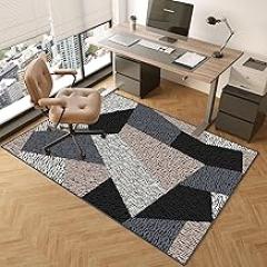 Drum Rug Office Chair Mat for Carpet and Hardwood Floors Gaming Chair Floor Mat, Multi-Purpose Carpet Protector, Low Pile Anti-Slip Mat for Home Office-H||100x120CM