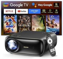 NexiGo PJ40 Pro Google TV Projector, Native 1080p, 4K Support, AI Image Enhancement, 800 ANSI Lumens, Smart Projector with Auto Keystone, 20 W Speakers, Backlit Remote, Wi-Fi & Bluetooth