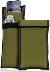 Xtreme Sight Line ~ Xero 1 Faraday Sleeve for Phones and Other Small Electronics ~ Data Security for Travel ~ Tracking/Hacking Defense ~ 1000 Denier Padded Nylon Fabric ~ OD Green