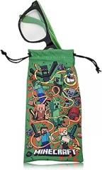 Minecraft Blue Light Blocking Glasses with Pouch Computer Glasses and Video Gaming Eyewear Protection