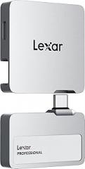 Lexar 1TB Professional Go Portable SSD w/Hub, Supports Apple 4K 60fps ProRes, Up to 1050MB/s, USB 3.2, Rugged, IP65, Ultracompact, Compatible w/iPhone 15/16 (Not 17), External SSD (LSL400S001T-RNSNU)