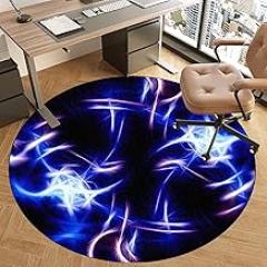 Drum Rug Office Chair mat for Wooden Floor Protection, Round, Gaming Chair mat, Floor Protection mat for Office Chair, Protective mat for Hard Floors, Non-Slip-D||80CM