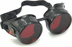 UMBRELLALABORATORY Steampunk Victorian Goggles Welding Glasses Diesel Punk-Limited GGG-red