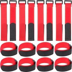 Uonlytech 20pcs Red Nylon Cable Tie Fasteners with Buckle, Reusable Wire Management Straps for Indoor and Outdoor Cord Organization, Extension Cord Holder for Electronics and Tool Storage