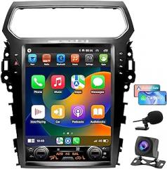 for Ford Explorer 2011-2019 Android 14 Car Stereo Radio Built-in Wireless Apple Carplay & Android Auto 12.1-inch Head Unit Tesla Style IPS Touch Screen with DSP Bluetooth GPS, FM WiFi +Backup Camera