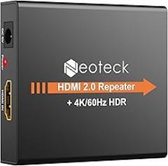Neoteck HDMI 2.0 Repeater 4K 2160P 3D HDMI Signal Amplifier Repeater Boost Up to 196ft Transmission Distance Mini Size Metal Shell for PC DVD Sky HD Box PS3 PS4 Satellite Box