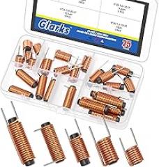 Glarks 25pcs 6 x 10/15/20/25/30mm Ferrite Core Radial Leaded Inductors Set, 7.5/10.5/12.5/19.9/20.5 Circle, 1/1.2/1.3mm Wire for Industrial, Automotive,Household Electronics