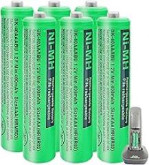 BK-40AAABU NI-MH AAA Rechargeable Battery 1.2V 400mah 6Pack AAA NiMH Batteries for Panasonic Cordless Phones, Remote Controls, Electronics