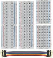 WWZMDiB Solderless Breadboard Kit 2.54mm Compatible with for Arduino Raspberry Pi ESP32 DIY Electronics Prototyping Boards (2Pcs 830 Point and 2Pcs 400 Point Bread Board 10 Pin Breadboard Jumper)