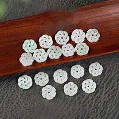 20PCS Natural Grade Jadeite Beads - DIY Plum Flower Loose Pendant 11mm Jewelry Design