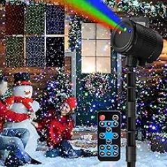 Christmas Projector Lights Outdoor, 3 Color Laser Starry Light Show with RF Remote Control for House Patio Garden Outside Holiday Christmas Decoration Indoor Wedding Party Holiday Xmas Gift - Black