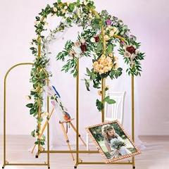 Wedding Arch Backdrop Stand Set of 6FT, 5FT, 4FT 3 Golden Metal Party Arch Stands for Ceremony Baby Shower Birthday Bridal Party Event Background Decoration（US Fast Arrival） 1 Set