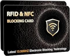 SaiTech IT 2 PK RFID Blocking Cards Protect Your Entire Wallet, Purse, and Cards from NFC Contactless Theft Wallet for Men & Women - WG Black