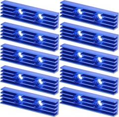 10Pcs Premium Aluminum Heat Sink CPU Cooler with Hole Milling Technology 9x5x35 RoyalBlue High Performance Cooling Radiator for Electronics Computers and Industrial Componen