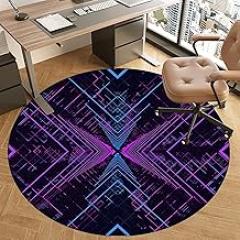 Drum Rug Floor Protection Mat, Office Chair Mat for Carpet and Hardwood Floors, Round Mat for Armchair, Non-Slip Gaming Chair Mat, Upgraded Professional Mat-D||80CM