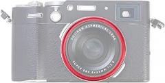 FocusFoto Aluminum Alloy Metal Lens Decoration Ring for Fuji X100 Series Camera, Compatible with Fuji X100V, X100VI, X100F, X100T, X100S, X100 (Red)
