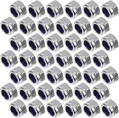 100pcs M5 Nylon Lock Nuts Set 8mm Width 304 Stainless Steel Fastening Nuts for Electronic Instruments Hardware Industrial Use