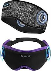 LC-dolida Sleep Mask with Headphones Bluetooth 5.4, Headband Headphones Bluetooth+Bluetooth Sleep Mask for Workout Yoga Insomnia Running Meditation Gifts