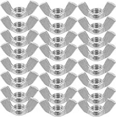 PRETYZOOM 60pcs Stainless Steel Butterfly Hand Twist Fasteners Assorted Reusable for Low Torque Applications DIY Machinery and Electronic Equipment (60pcs M4+M5+M6+M8, 15pcs Each)