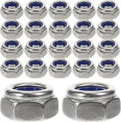 100pcs M6 Nylon Lock Nut Set, 10mm Width Hexagon Nuts for Fastening Electronics, Hardware, and Industrial Applications