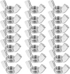 Mobestech 60pcs Stainless Steel Butterfly Hand-Twist Nuts Fasteners Kit Sturdy Design for Mechanical Electronic DIY Maintenance (60pcs M4+M5+M6+M8, 15pcs Each)
