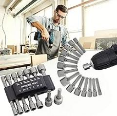 14PCS Non Magnetic Hex Bit Socket Set Chrome Vanadium Steel Anti Magnetic Sockets for Electronics Repair and Power Tools, Black