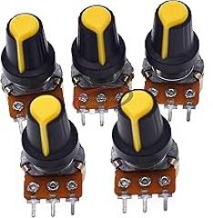 5pcs WH148 10K 1K 100K 5K 50K 20K OHM 3 Terminal Linear Taper Rotary Potentiometer B10K 103 for Arduino B10K B1K B100K B5K B50K (20K Ohm)