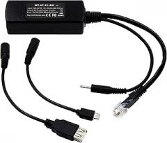 PoE Texas GAF-USB | 802.3af PoE Splitter Compatible with iPads and Tablets with 5 Volt 10 Watt Output - Includes USB-A and Micro-USB adapters