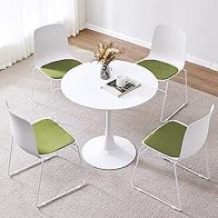 Meeting Table, Negotiation Table and Chair Set, Dining Table Set for 4, Suitable for Living Room, Restaurant, Cafe, Leisure Reception Desk and Chair Combination(Green)