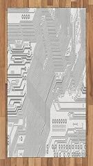Lunarable Digital Area Rug, Computer Motherboard Electronic Hardware Technical Display Futuristic Plan Design, Flat Woven Accent Rug for Living Room Bedroom Dining Room, 2' 6