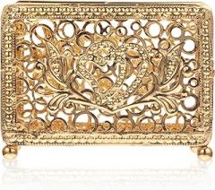 Milisten Retro Metal Napkin Holder Tissue Storage Stand Upright Gold Rectangular Napkin Rack for Dining Table Decor