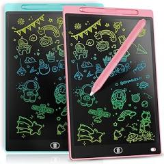 [2 Pack] Genialba LCD Writing Tablet 8.5-Inch Colorful Doodle Board, Toddler Learning Educational Toys Gifts for 3-8 Years Old Girls and Boys, Electronic Drawing Pad for Kids (Pink&Blue)