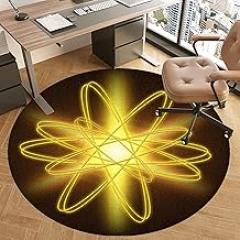 Drum Rug Round Protective Mat, Gaming Chair Mat, Non-Slip Mat Under Office Chair, Office Chair Mat for Carpet and Hardwood Floors-I||120CM