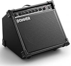 Donner 35-Watt Electronic Drum Amplifier DA-35, 2x8 Speakers, 2-Channel, 3-Band EQ, DI Out, Wireless Audio, Black, Compatible with Electronic Drum & Keyboard, Digital Modeling Amplifier