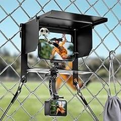 Cell Phone Fence Mount Shade - All-in-One Mounting Kit for iPhone, GoPro, Samsung, Mevo Start, Insta360 and Action Cameras, Ideal for Recording Baseball, Football, Tennis Games