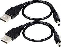 zdyCGTime USB 2.0 A Male to DC 3.5x1.35mm Male Adapter Cable 5 Volt DC Barrel Power Jack Charging Cable for Tablet, Electronic Dog, Access Control Attendance (28CM/11inch, DC 3.5x1.35mm)(2packs)