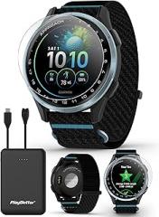 Garmin Approach J1 (Black) Junior Golf Watch Bundle - Bright & Colorful Display, Tee-Off Guidance, Learning & Improving Features with PlayBetter 5000mAh Portable Charger & HD Screen Protectors