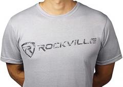 Rockville Grey Fitted T-Shirt - Size-Medium - Dry-Fit 65% Polyester & 35% Cotton