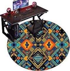 Drum Rug Chair Mat for Hard Floors, Round, Non-Slip Office Chair Mat, Armchair Mat, Floor Protector Mat for Gaming Chairs for Home Office-A||80CM
