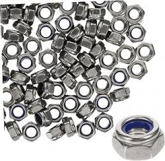 100pcs Locking Nuts Set Fastening Nuts for Precision Machinery and Electronics Easy to Install Coarse Thread